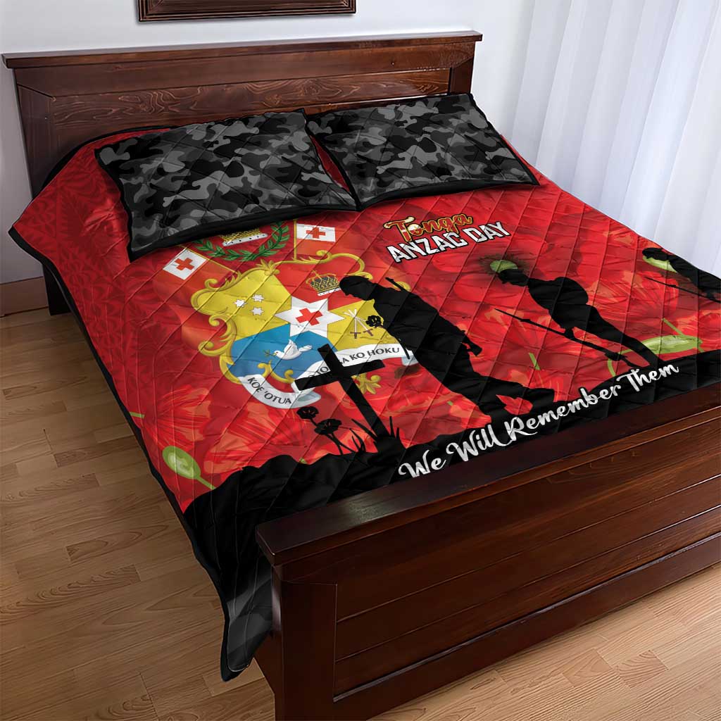 Tonga ANZAC Day Quilt Bed Set Ngatu Pattern We Will Remember Them LT14 - Polynesian Pride