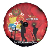 Tonga ANZAC Day Spare Tire Cover Ngatu Pattern We Will Remember Them