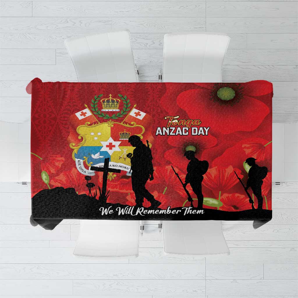 Tonga ANZAC Day Tablecloth Ngatu Pattern We Will Remember Them