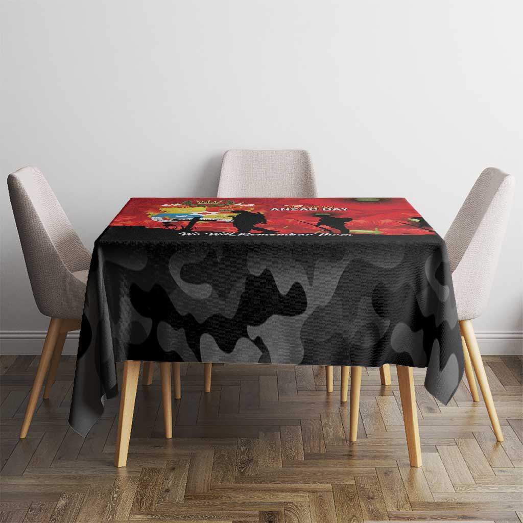 Tonga ANZAC Day Tablecloth Ngatu Pattern We Will Remember Them