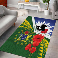 Cook Islands ANZAC Day Area Rug Last Post Lest We Forget LT14 - Polynesian Pride