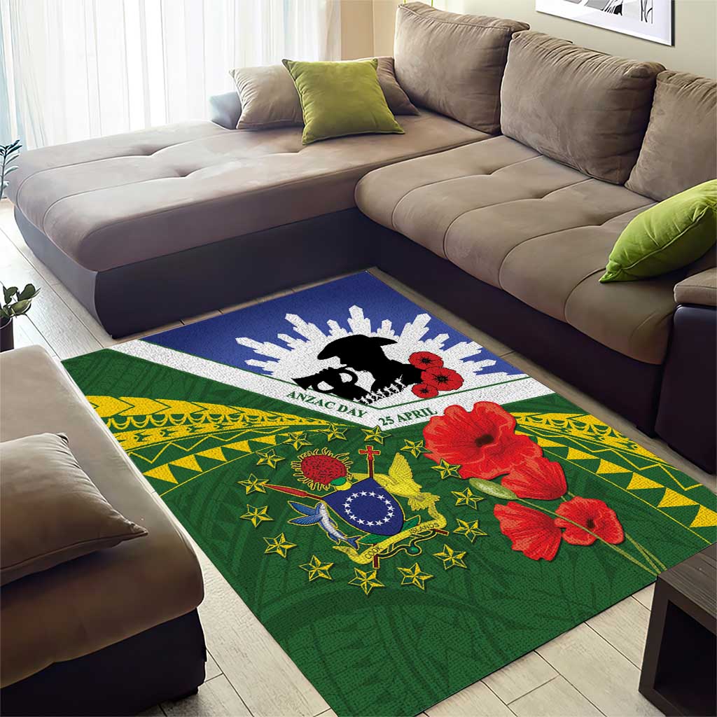 Cook Islands ANZAC Day Area Rug Last Post Lest We Forget LT14 - Polynesian Pride