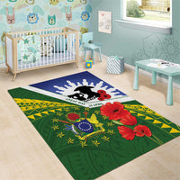 Cook Islands ANZAC Day Area Rug Last Post Lest We Forget LT14 - Polynesian Pride