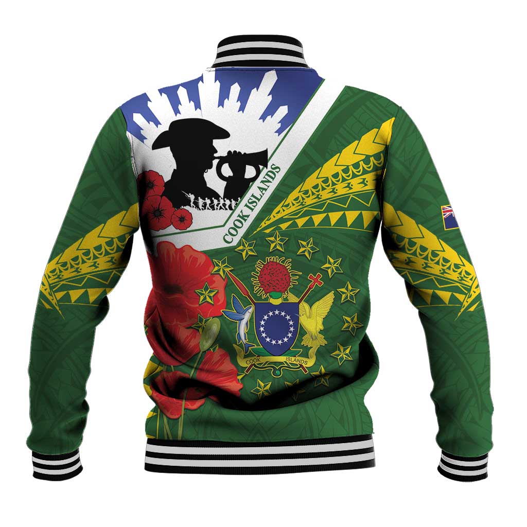 Cook Islands ANZAC Day Baseball Jacket Last Post Lest We Forget