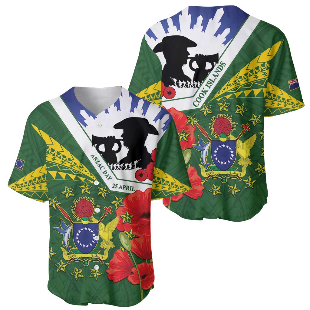 Cook Islands ANZAC Day Baseball Jersey Last Post Lest We Forget