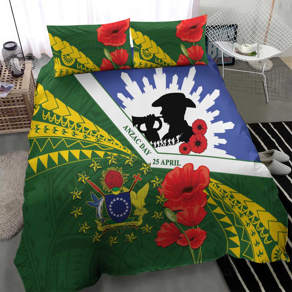 Cook Islands ANZAC Day Bedding Set Last Post Lest We Forget LT14 - Polynesian Pride
