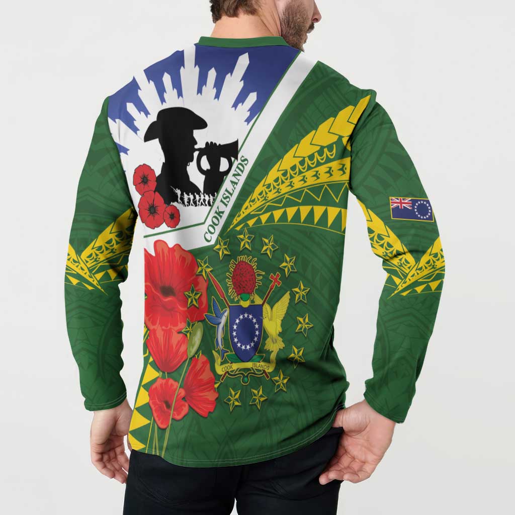 Cook Islands ANZAC Day Button Sweatshirt Last Post Lest We Forget