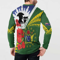 Cook Islands ANZAC Day Button Sweatshirt Last Post Lest We Forget
