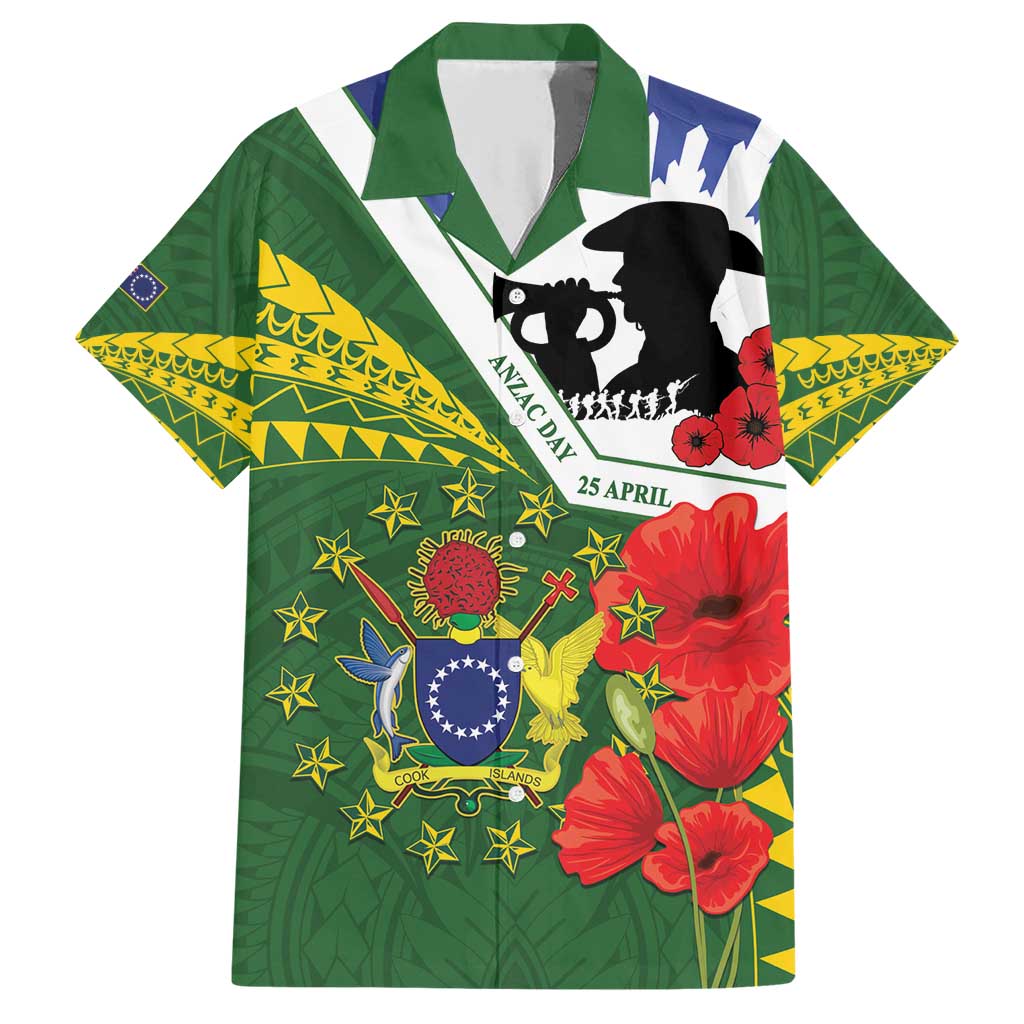 Cook Islands ANZAC Day Family Matching Short Sleeve Bodycon Dress and Hawaiian Shirt Last Post Lest We Forget