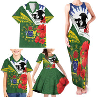 Cook Islands ANZAC Day Family Matching Tank Maxi Dress and Hawaiian Shirt Last Post Lest We Forget