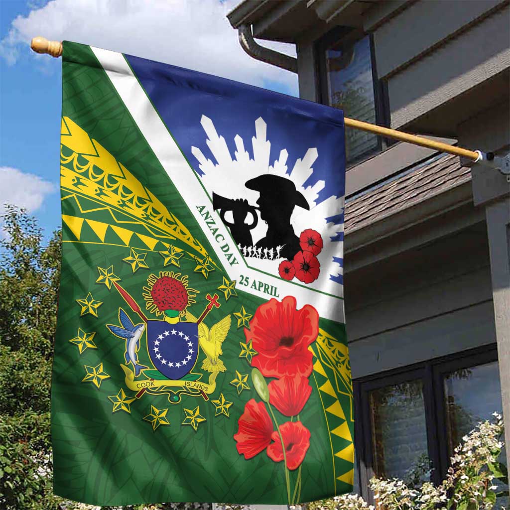 Cook Islands ANZAC Day Garden Flag Last Post Lest We Forget