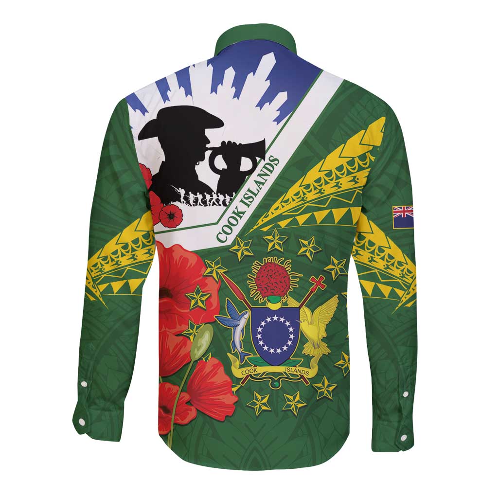 Cook Islands ANZAC Day Long Sleeve Button Shirt Last Post Lest We Forget