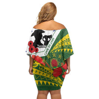 Cook Islands ANZAC Day Off Shoulder Short Dress Last Post Lest We Forget