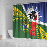 Cook Islands ANZAC Day Shower Curtain Last Post Lest We Forget