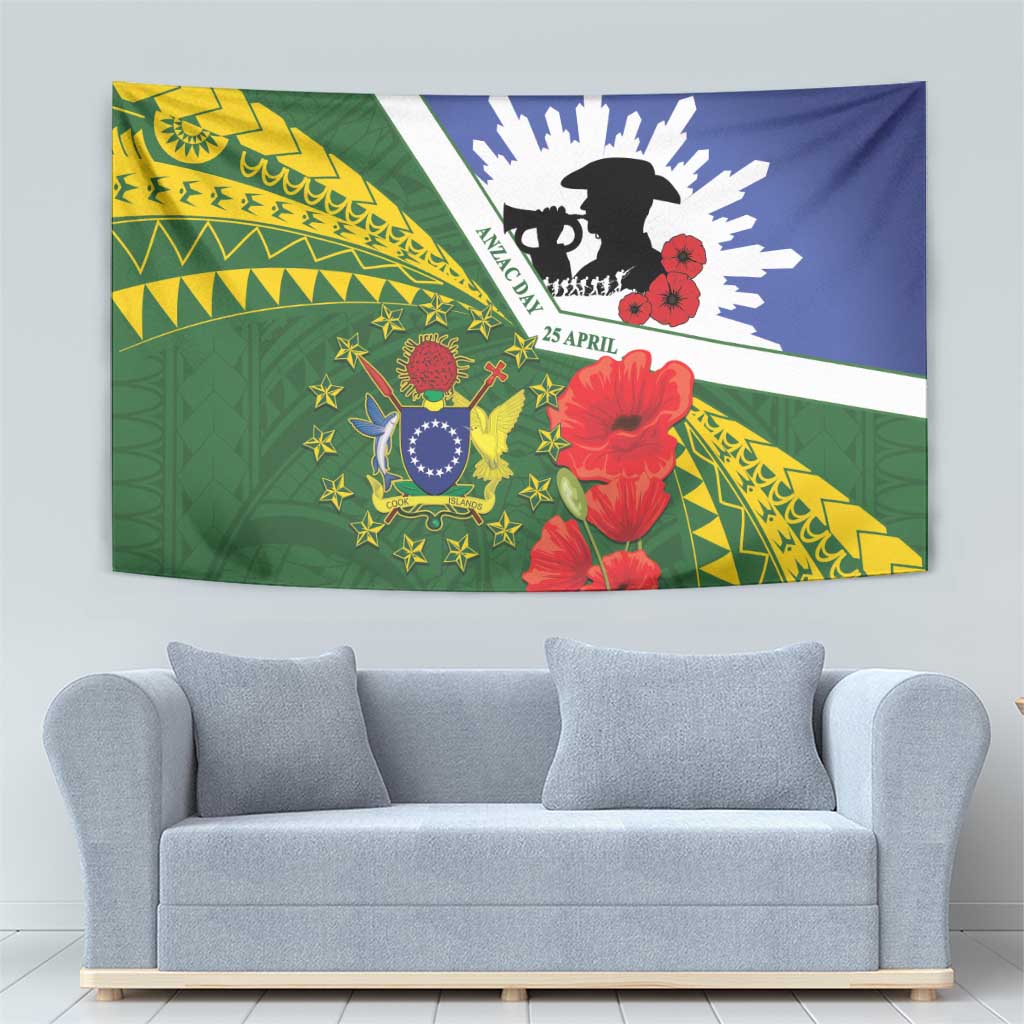 Cook Islands ANZAC Day Tapestry Last Post Lest We Forget