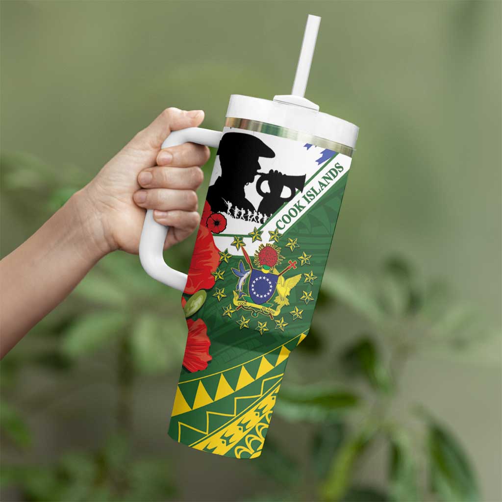 Cook Islands ANZAC Day Tumbler With Handle Last Post Lest We Forget LT14 - Polynesian Pride