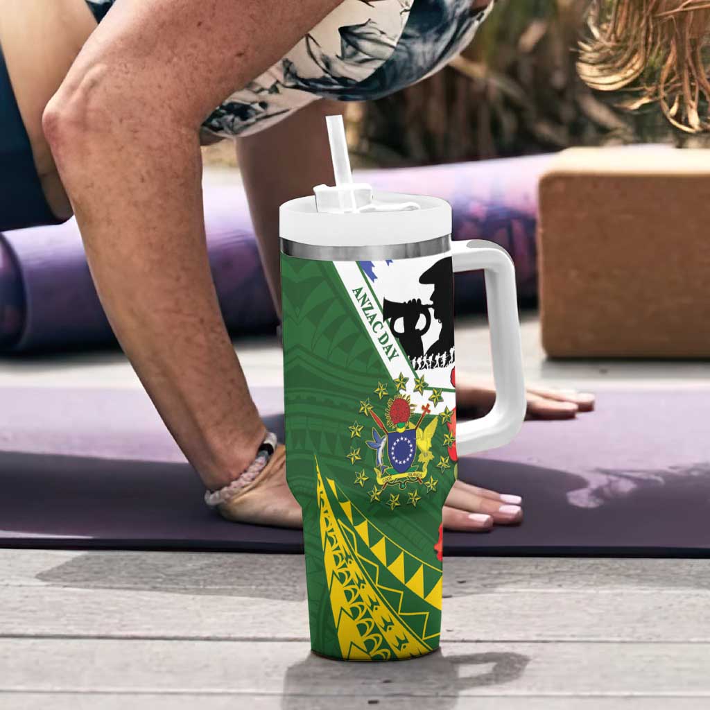 Cook Islands ANZAC Day Tumbler With Handle Last Post Lest We Forget LT14 - Polynesian Pride