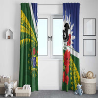 Cook Islands ANZAC Day Window Curtain Last Post Lest We Forget