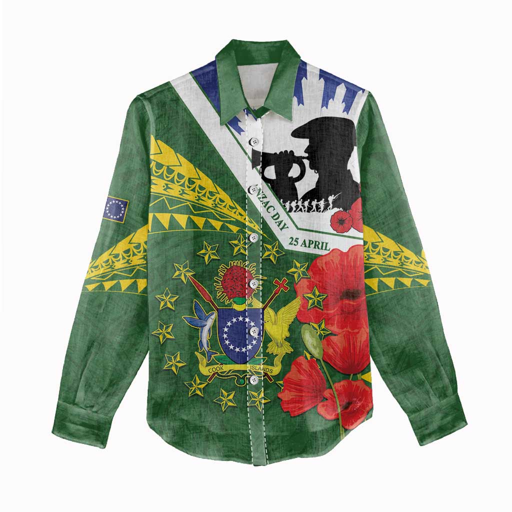 Cook Islands ANZAC Day Women Casual Shirt Last Post Lest We Forget