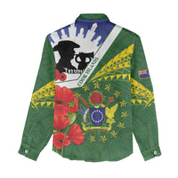 Cook Islands ANZAC Day Women Casual Shirt Last Post Lest We Forget