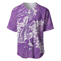 Purple Polynesia Hammerhead Shark Tattoo With Plumeria Lei Baseball Jersey LT14 Purple - Polynesian Pride
