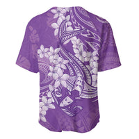 Purple Polynesia Hammerhead Shark Tattoo With Plumeria Lei Baseball Jersey LT14 - Polynesian Pride