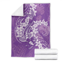 Purple Polynesia Hammerhead Shark Tattoo With Plumeria Lei Blanket