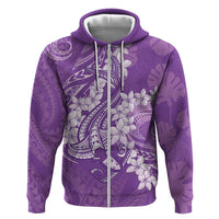 Purple Polynesia Hammerhead Shark Tattoo With Plumeria Lei Hoodie