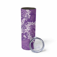 Purple Polynesia Hammerhead Shark Tattoo With Plumeria Lei Skinny Tumbler LT14 - Polynesian Pride