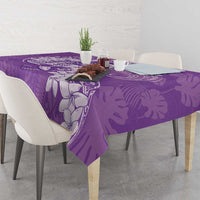 Purple Polynesia Hammerhead Shark Tattoo With Plumeria Lei Tablecloth LT14 - Polynesian Pride