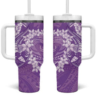 Purple Polynesia Hammerhead Shark Tattoo With Plumeria Lei Tumbler With Handle LT14 One Size: 40 oz Purple - Polynesian Pride