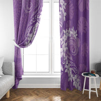 Purple Polynesia Hammerhead Shark Tattoo With Plumeria Lei Window Curtain