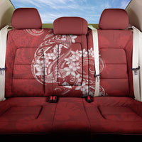 Red Polynesia Hammerhead Shark Tattoo With Plumeria Lei Back Car Seat Cover