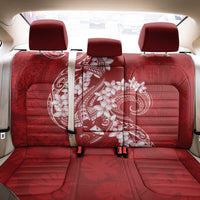 Red Polynesia Hammerhead Shark Tattoo With Plumeria Lei Back Car Seat Cover