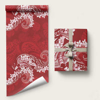 Red Polynesia Hammerhead Shark Tattoo With Plumeria Lei Wrapping Paper LT14 58" × 23" Red - Polynesian Pride