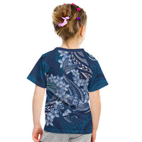 Navy Blue Polynesia Hammerhead Shark Tattoo With Plumeria Lei Kid T Shirt LT14 - Polynesian Pride