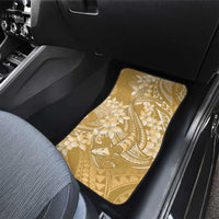 Yellow Polynesia Hammerhead Shark Tattoo With Plumeria Lei Car Mats LT14 - Polynesian Pride