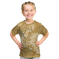 Yellow Polynesia Hammerhead Shark Tattoo With Plumeria Lei Kid T Shirt LT14 Yellow - Polynesian Pride