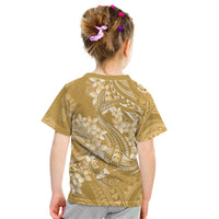 Yellow Polynesia Hammerhead Shark Tattoo With Plumeria Lei Kid T Shirt LT14 - Polynesian Pride