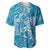 Blue Polynesia Hammerhead Shark Tattoo With Plumeria Lei Baseball Jersey