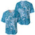 Blue Polynesia Hammerhead Shark Tattoo With Plumeria Lei Baseball Jersey