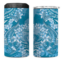 Blue Polynesia Hammerhead Shark Tattoo With Plumeria Lei 4 in 1 Can Cooler Tumbler LT14 One Size: 16 oz Blue - Polynesian Pride
