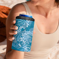 Blue Polynesia Hammerhead Shark Tattoo With Plumeria Lei 4 in 1 Can Cooler Tumbler LT14 - Polynesian Pride