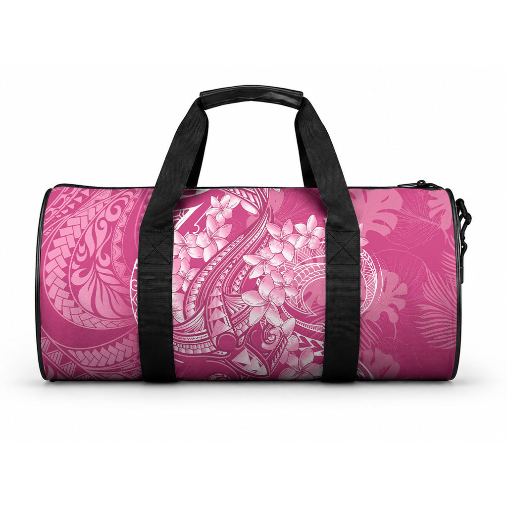 Pink Polynesia Hammerhead Shark Tattoo With Plumeria Lei Duffle Bag LT14 One size Pink - Polynesian Pride