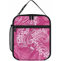 Pink Polynesia Hammerhead Shark Tattoo With Plumeria Lei Lunch Bag LT14 10.2 × 8.3 × 4.3 inch Pink - Polynesian Pride
