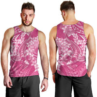 Pink Polynesia Hammerhead Shark Tattoo With Plumeria Lei Men Tank Top