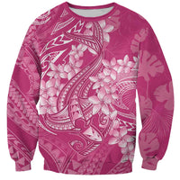 Pink Polynesia Hammerhead Shark Tattoo With Plumeria Lei Sweatshirt