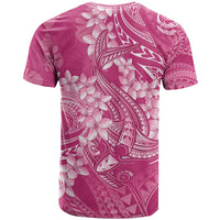 Pink Polynesia Hammerhead Shark Tattoo With Plumeria Lei T Shirt LT14 - Polynesian Pride