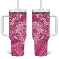 Pink Polynesia Hammerhead Shark Tattoo With Plumeria Lei Tumbler With Handle LT14 One Size: 40 oz Pink - Polynesian Pride