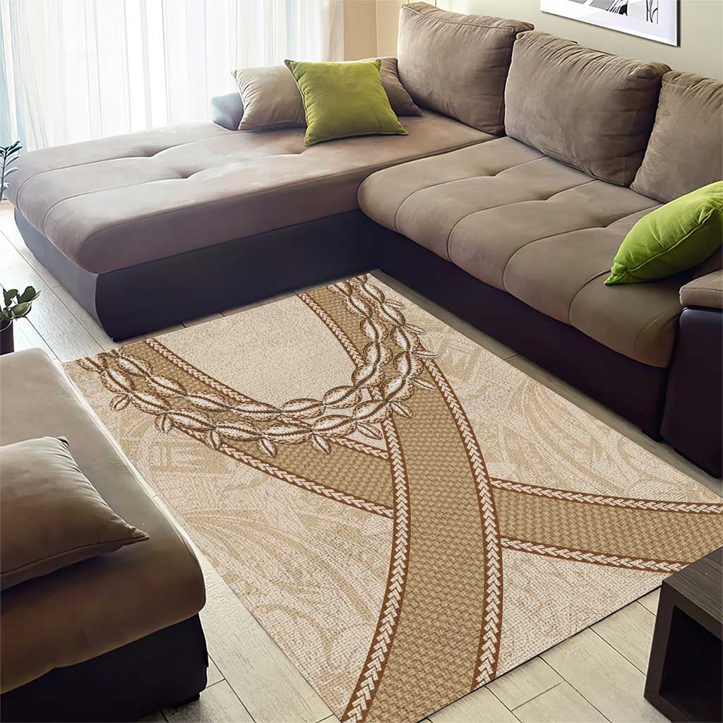Mauri Ribaberiki Kiribati Area Rug Cowrie Shells Lei Palm Leaf Weaving LT14 - Polynesian Pride